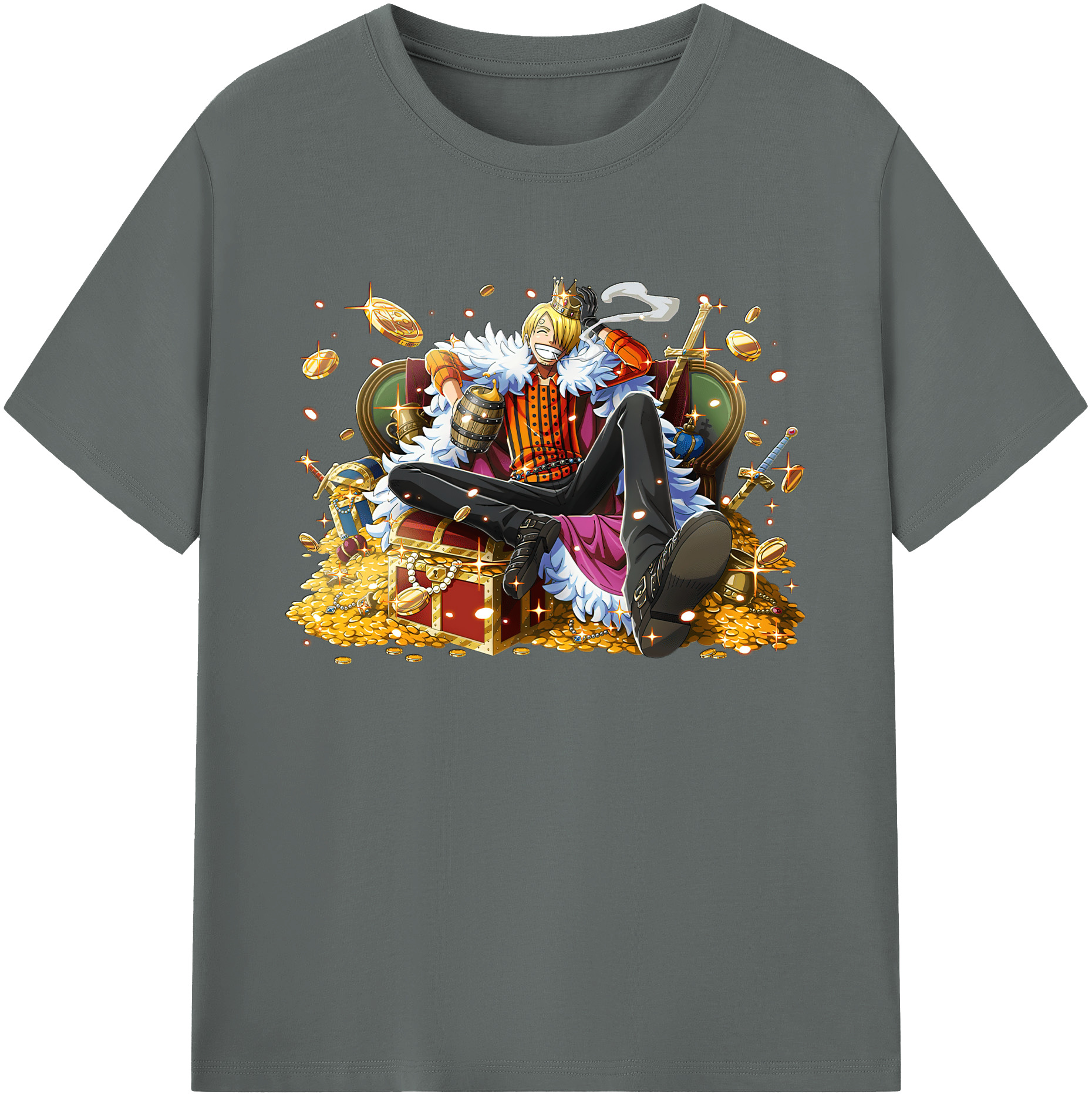 （画像用） ワンピース サンジ ONE PIECE Sanji 綿100％ メンズ半袖Tシャツ｜肌触りやわらか＆通気性